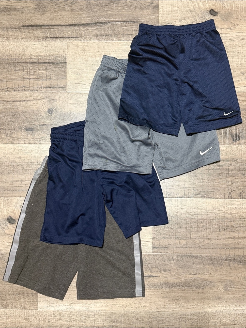 Nike Boys' Athletic Shorts Bundle - Navy & Gray pack of 4 size 6
